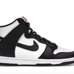 Womens Nike Dunk High - Panda 2021 White/Black - University Red - Size 8